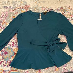 Teal blouse size L, fits like a medium.